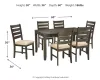 Ashley Furniture D397-425 Rokane - Dining Room Table Set (Set of 7) - Brown
