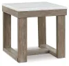 Ashley Furniture T789-2 Loyaska - Square End Table - Brown / Ivory
