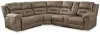 Ashley Furniture 83106S2 Ravenel - 3-Piece Power Reclining Sectional With Raf Power Reclining Loveseat With Console - Fossil