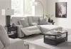 Ashley Furniture 93605/58/57/97/82 Acklen Place - 4 Pc. - 3-Piece Power Reclining Sectional Sofa With Raf Chaise, Wide Seat Power Recliner - Pewter