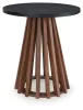 Ashley Furniture T737-6 Kallari - Round End Table - Warm Brown / Black
