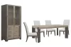 Pulaski Furniture P402240-KIT7 Pulaski Furniture P402240-KIT7 Anderson Park - Leg Dining Table With 4 Upholstered Side Chairs And China Cabinet - Moose Trail / Frontier Brown