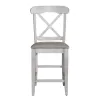 Liberty Furniture 303W-B300124 Ocean Isle - Upholstered X Back Counter Chair - Antique White