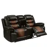 New Classic U7005-25-BRN Nikko - Console Loveseat With Dual Recliners - Two Tone Brown