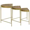 Coaster Fine Furniture 936156 Tristen - 3 Piece Demilune Nesting Table - Brown And Gold