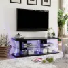 Furniture of America CM5901BK-TV-60 Ernst - TV Stand - Black / Clear