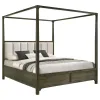 Coaster Fine Furniture 224931Q Gran Park - Queen Four Poster Canopy Bed - Dark Cocoa