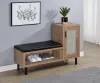 Coaster Fine Furniture 910311 Teller - 1-Door Entryway Shoe Storage Bench - Natural Oak