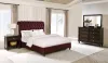 Coaster Fine Furniture 360341F-S4 Devon - 4 Piece Full Bedroom Set - Wine Red And Dark Oak