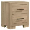 Coaster Fine Furniture 223112 Arielle - 2-Drawer Bedroom Nightstand With Casters - Light Oak