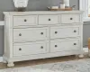Ashley Furniture B742/31/36/46/78/56/97/92(2) Ashley Furniture B742/31/36/46/78/56/97/92(2) Robbinsdale - 8 Pc. - Dresser, Mirror, Chest, King Sleigh Bed, 2 Nightstands - Antique White