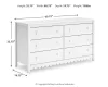 Ashley Furniture EB1810-231 Hallityn - Six Drawer Dresser - White