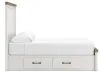 Ashley Furniture B4615B16 Savonport - Queen Panel Storage Bed With Storage Footboard And 2 Under Bed Storage Units - White / Brown