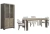 Pulaski Furniture P402240-KIT55 Pulaski Furniture P402240-KIT55 Anderson Park - Leg Dining Table With 2 Klismos Dining Chairs, 2 Host Chairs And China Cabinet - Moose Trail / Frontier Brown