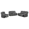 Coaster Fine Furniture 603191-S3 Raelynn - 3 Piece Upholstered Reclining Sofa Set - Gray