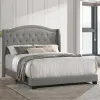 Intercon UB-BR-RHYQEN-SMK-C Intercon UB-BR-RHYQEN-SMK-C Rhyan - Upholstered Queen Bed - Smoke Finish