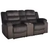 New Classic U1816-25-BRN New Classic U1816-25-BRN Willow - Console Loveseat With Dual Recliners - Brown