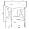 Coaster Fine Furniture 722087 Skyview - Square Pine Wood Side End Table With Shelf - White