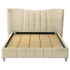 Coaster Fine Furniture 315956Q Evelyn - Upholstered Queen Panel Platform Bed - Ivory