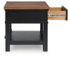Ashley Furniture T664-3 Wildenauer - Rectangular End Table - Brown / Black
