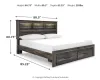 Ashley Furniture B211B27 Ashley Furniture B211B27 Drystan - King Bookcase Bed With 2 Storage Drawers - Brown / Beige