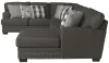 Jackson Furniture Industries 5473/62/30/76-58 Jackson Furniture Industries 5473/62/30/76-58 Crawford - 3 Piece Sectional With RSF Chaise And 10 Included Accent Pillows - Dark Gray