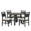 New Classic D4103-51S Sable Crest - 5 Piece Set (Round Dining Table & 4 Chairs) - Black