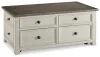 Ashley Furniture T637-20 Bolanburg - Lift Top Cocktail Table - White / Brown / Beige