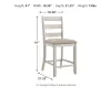 Ashley Furniture D394-124 Skempton - Upholstered Barstool (Set of 2) - White