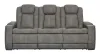 Ashley Furniture 2200415 Next-Gen Durapella - Power Reclining Sofa/Adj Headrest - Slate