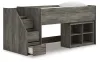 Ashley Furniture B4480B14 Ashley Furniture B4480B14 Frandern - Twin Loft Bed With Bookcase Storage - Gray