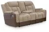 Ashley Furniture PC8350418 Ashley Furniture PC8350418 Mixed Motion - Power Reclining Loveseat With Console / Adjustable Headrest - Brownstone