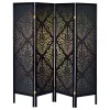 CoasterEveryday 901632 Haidera - 4-Panel Room Divider Folding Screen - Black Damask