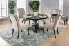 Furniture of America CM3840RT-TABLE Nerissa - Round Table - Antique Black / Beige