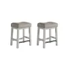 Intercon DK-BS-45W-RFO-K24 Drake - Backless Stool - Rustic White / French Oak