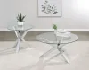 Coaster Fine Furniture 708128-S2 Kenzie - 2 Piece Round Coffee And End Table Set - Chrome