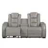 New Classic L3183A-25-LGY New Classic L3183A-25-LGY Breckenridge II - Console Loveseat With Dual Recliners - Light Gray