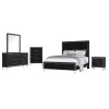 New Classic 00-B1891-35C New Classic 00-B1891-35C Ava - 5/0 Queen 5 Piece Bedroom Set (Bed & Dresser & Mirror & Chest & Nightstand) - Black