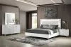 Coaster Fine Furniture 215791Q-S4 Cassia - 4 Piece Queen LED Bedroom Set - White High Gloss