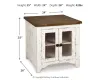 Ashley Furniture T459-3 Wystfield - Rectangular End Table - 2 Doors - White / Brown