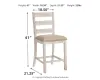 Ashley Furniture D394/32/124(4) Ashley Furniture D394/32/124(4) Skempton - 5 Pc. - Counter Table, 4 Upholstered Barstools - White