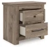 Ashley Furniture PCB2260-92 Rusticott - Two Drawer Night Stand - Brown