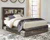 Ashley Furniture B211B17 Ashley Furniture B211B17 Drystan - Queen Bookcase Bed With 2 Side Drawers - Brown / Beige