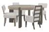 Pulaski Furniture P402230-KIT25 Pulaski Furniture P402230-KIT25 Anderson Park - Round Dining Table With 2 Klismos Dining Chairs And 2 Upholstered Arm Chairs - Moose Trail / Frontier Brown