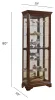 Pulaski Furniture 21308 PFC Curios - Mirrored 5 Shelf Gallery Curio Cabinet - Oak Brown