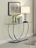 CoasterEssence 704989 Danville - U-Shaped Glass Top Entryway Console Table - Chrome