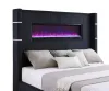 Coaster Fine Furniture 306031KE Tisdall - Upholstered Eastern King Fireplace Bed - Black