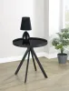 Coaster Fine Furniture 706267 Briggs - Round Marble Printed Glass Top End Table - Black