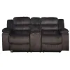 New Classic U1816-25-BRN New Classic U1816-25-BRN Willow - Console Loveseat With Dual Recliners - Brown