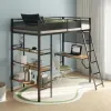 Coaster Fine Furniture 460332BLK Campus - 3-Shelf Metal Twin Workstation Loft Bed - Matte Black